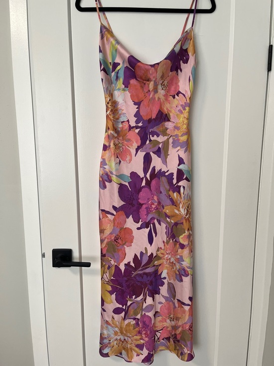 Lovely Day Dresses & Skirts - Lovely Day Pink Floral Maxi Slip Dress with Purple Accents